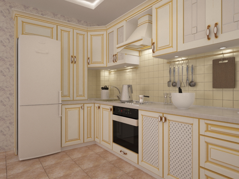 imagen de cocina clásica ... en 3d max vray 2.5