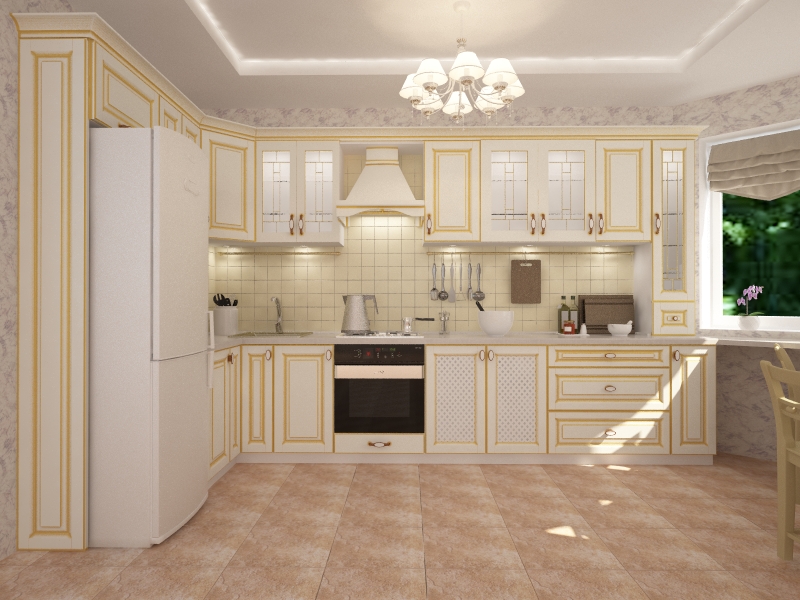 imagen de cocina clásica ... en 3d max vray 2.5