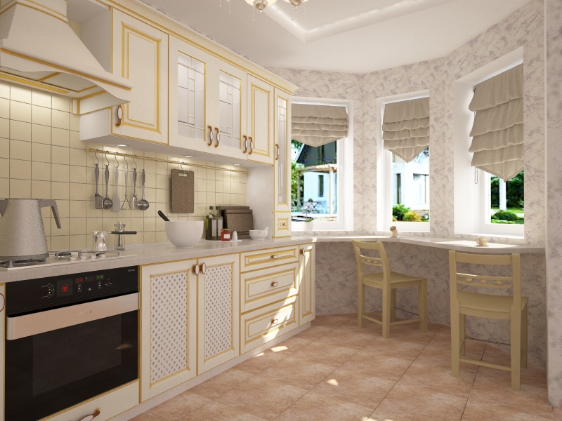 imagen de cocina clásica ... en 3d max vray 2.5