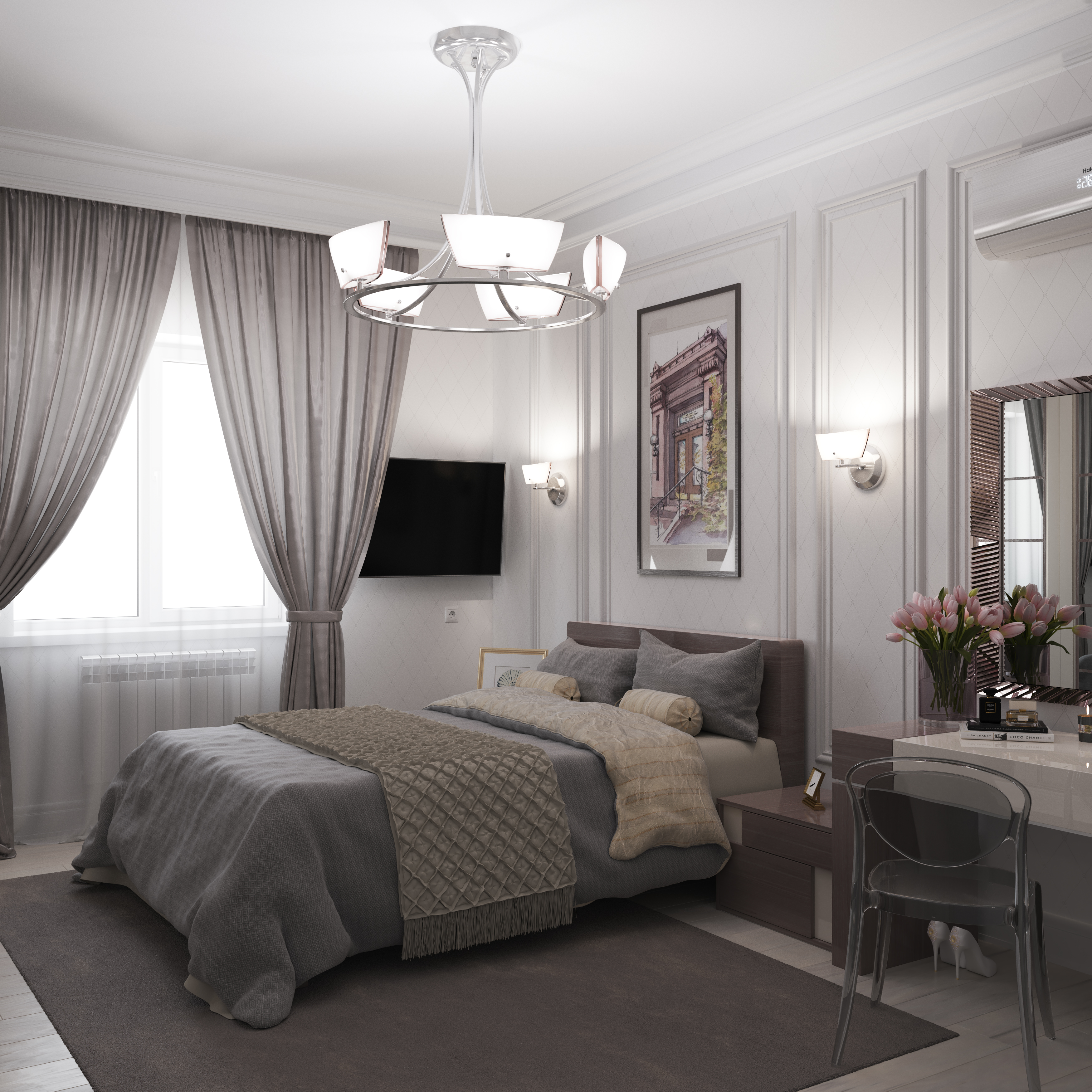 Bedroom. in 3d max corona render image