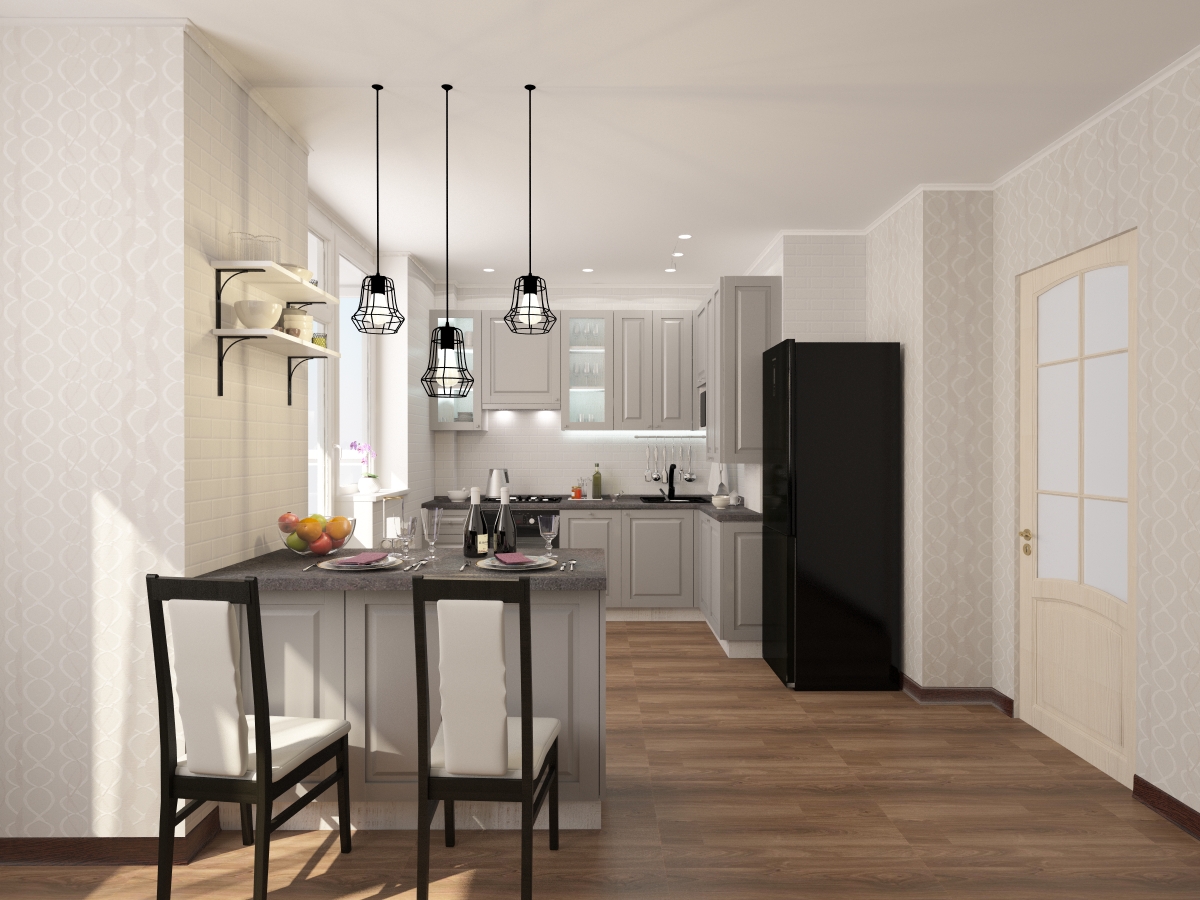 cucina moderna classica in 3d max vray 3.0 immagine