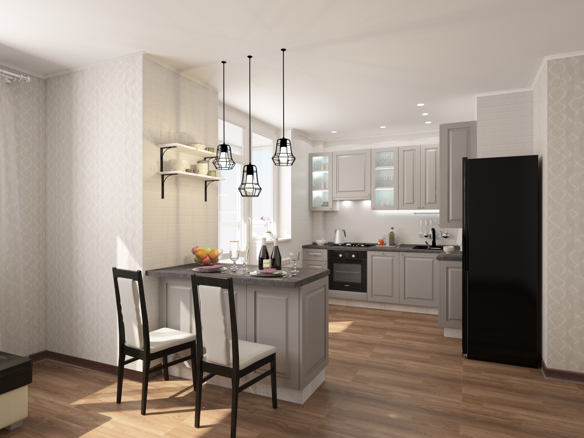 cucina moderna classica in 3d max vray 3.0 immagine