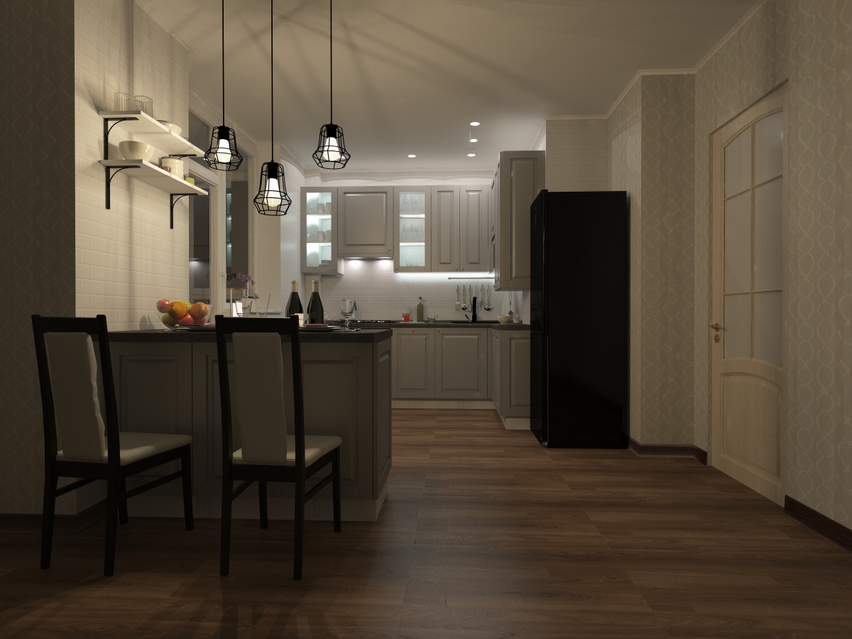 cucina moderna classica in 3d max vray 3.0 immagine