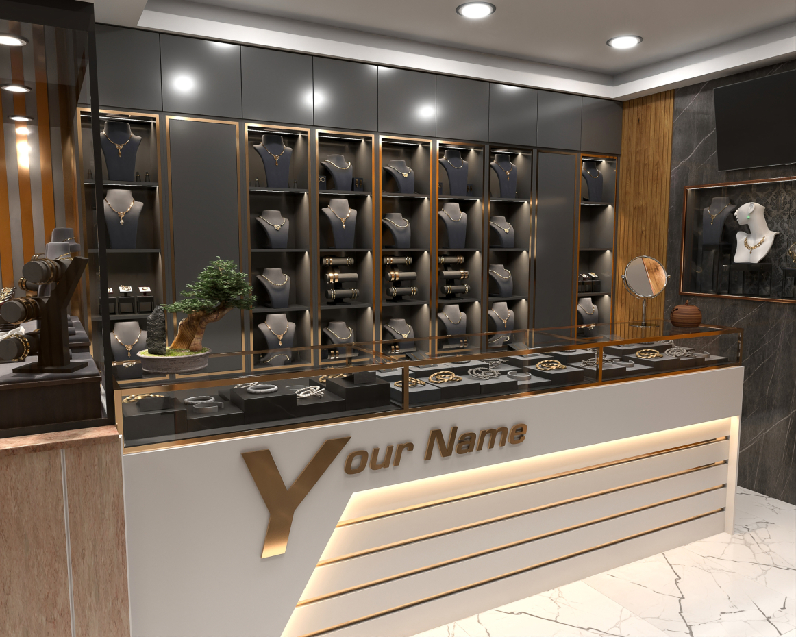 Gold Shopping Design in 3d max vray 5.0 image