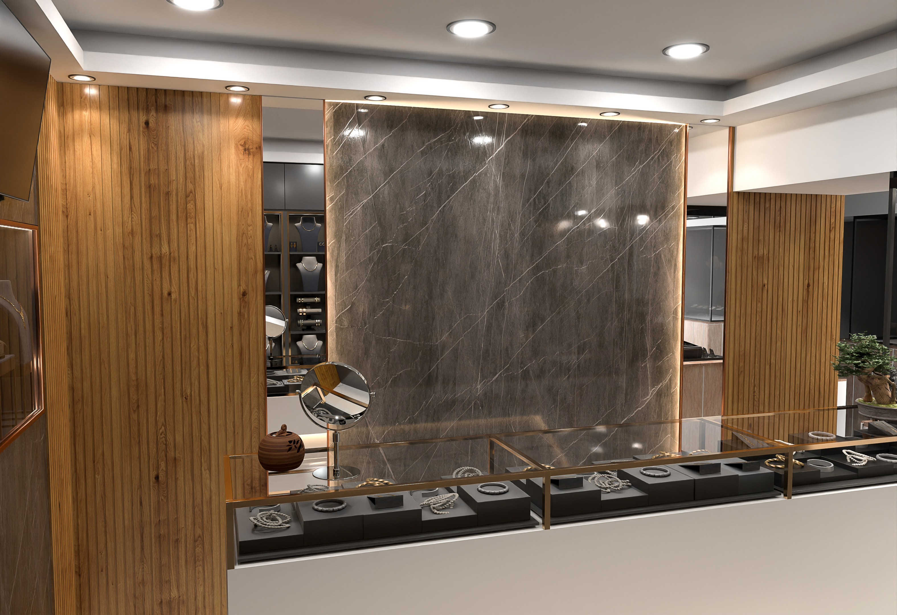 Gold Shopping Design in 3d max vray 5.0 image