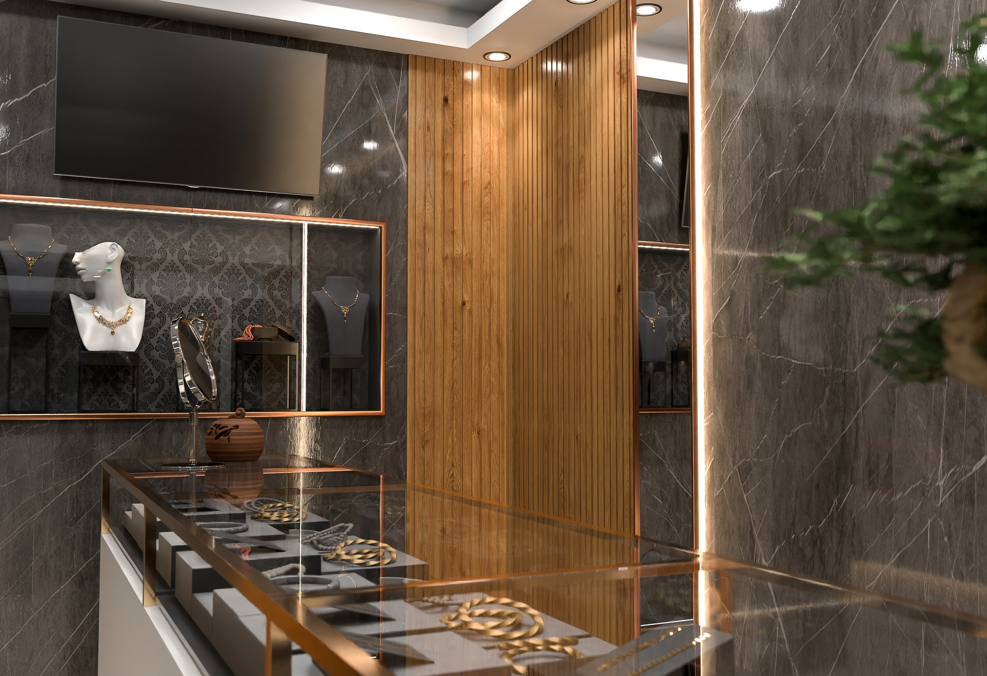 Gold Shopping Design in 3d max vray 5.0 image