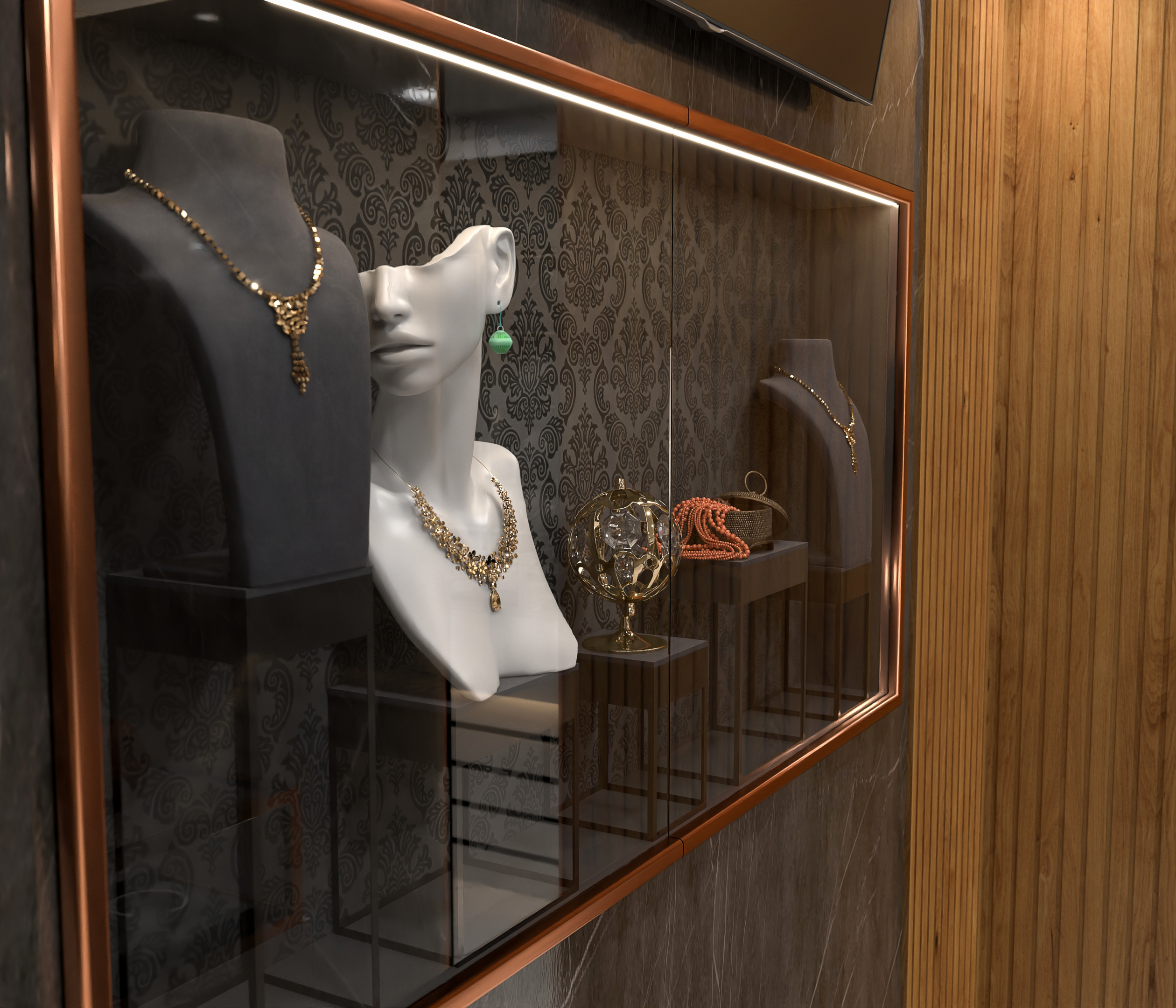 Gold Shopping Design in 3d max vray 5.0 image