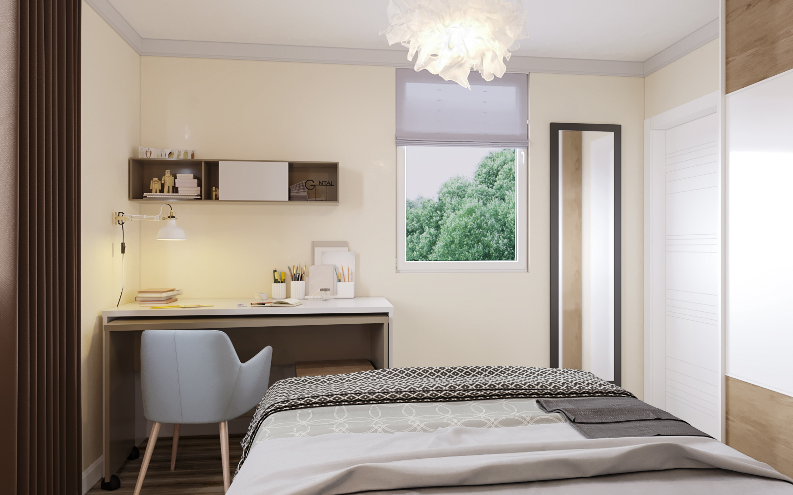 Bedroom number 2 in 3d max corona render image