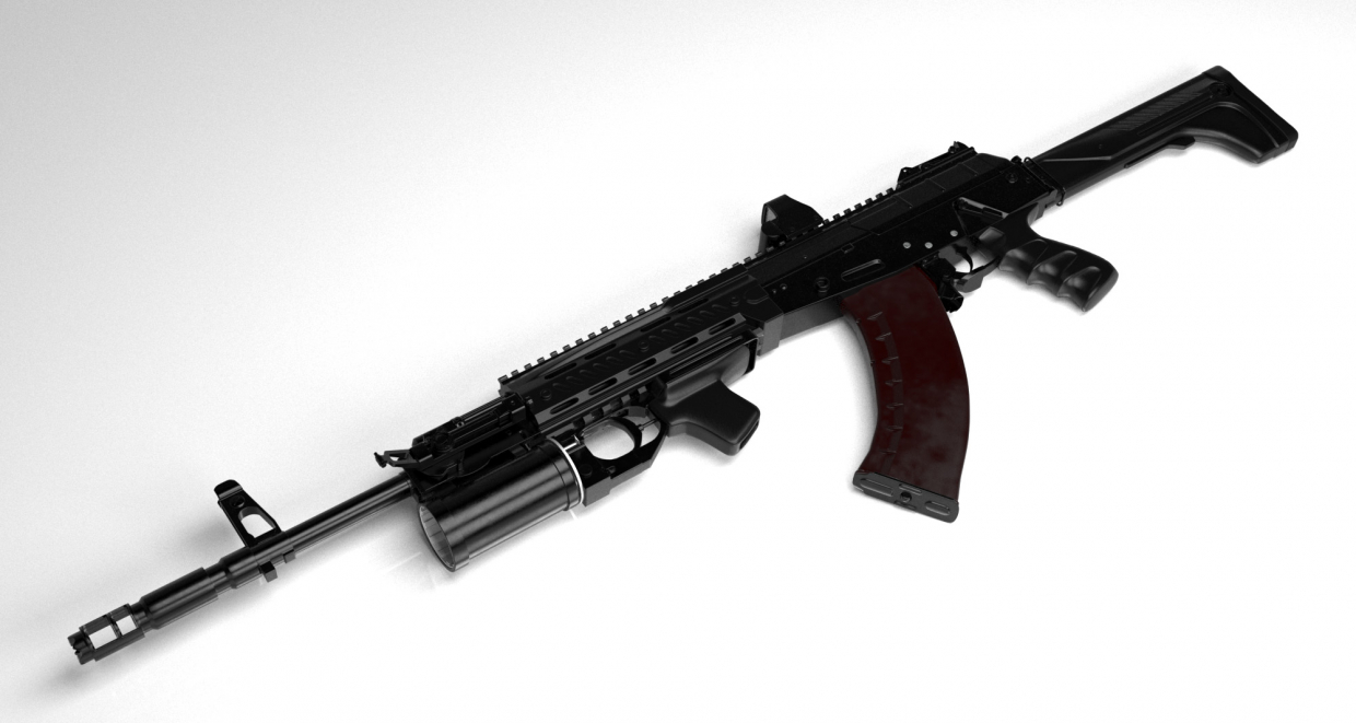 Hipoly modello AK-12 versione automatica della pistola automatica in 3d max vray 2.0 immagine