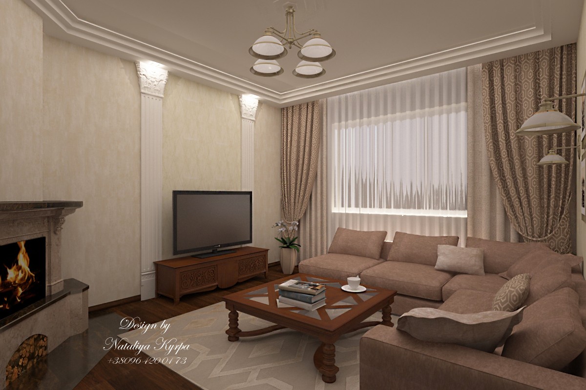 Wohnzimmer (Kamin) in 3d max vray Bild