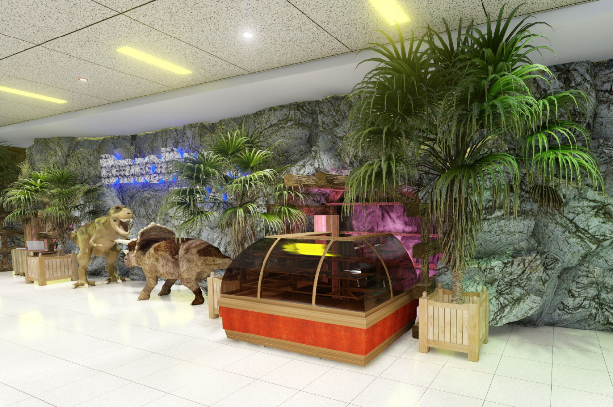 Kurze Vorstellung eines Foyers des Dino-Parks im nächsten Einkaufszentrum. (Video angehängt). in Cinema 4d Other Bild