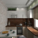 A very small kitchen in 3d max vray image