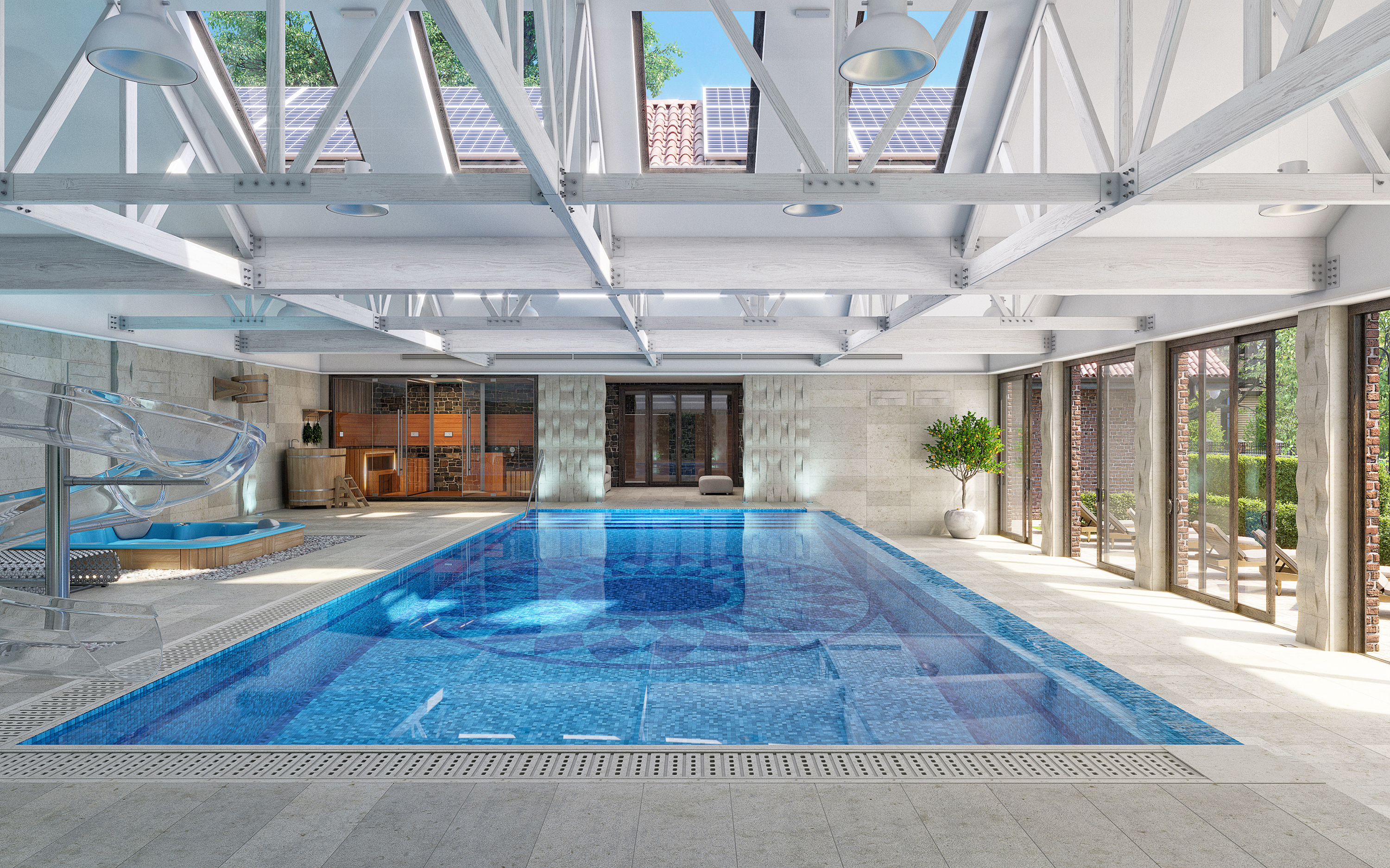 Swimming pool. в 3d max corona render изображение