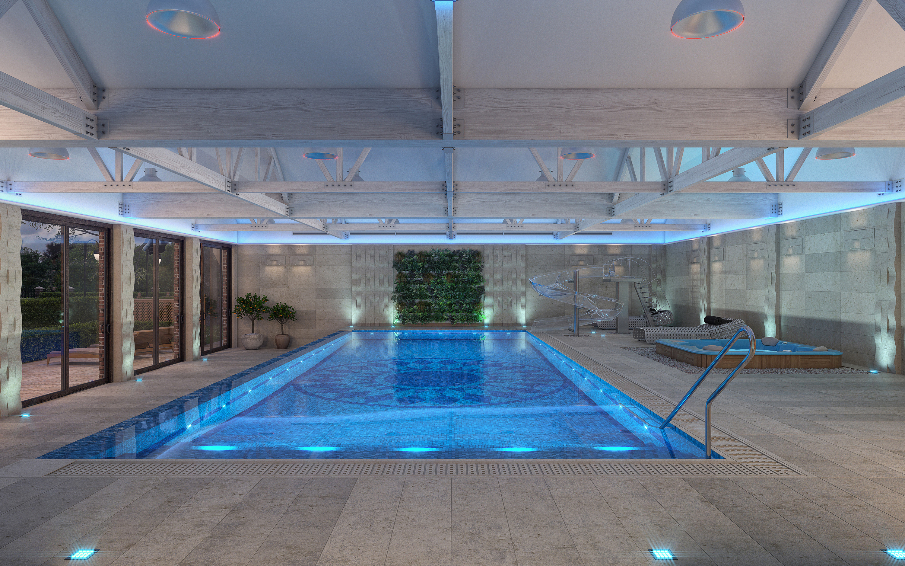 Swimming pool. в 3d max corona render изображение