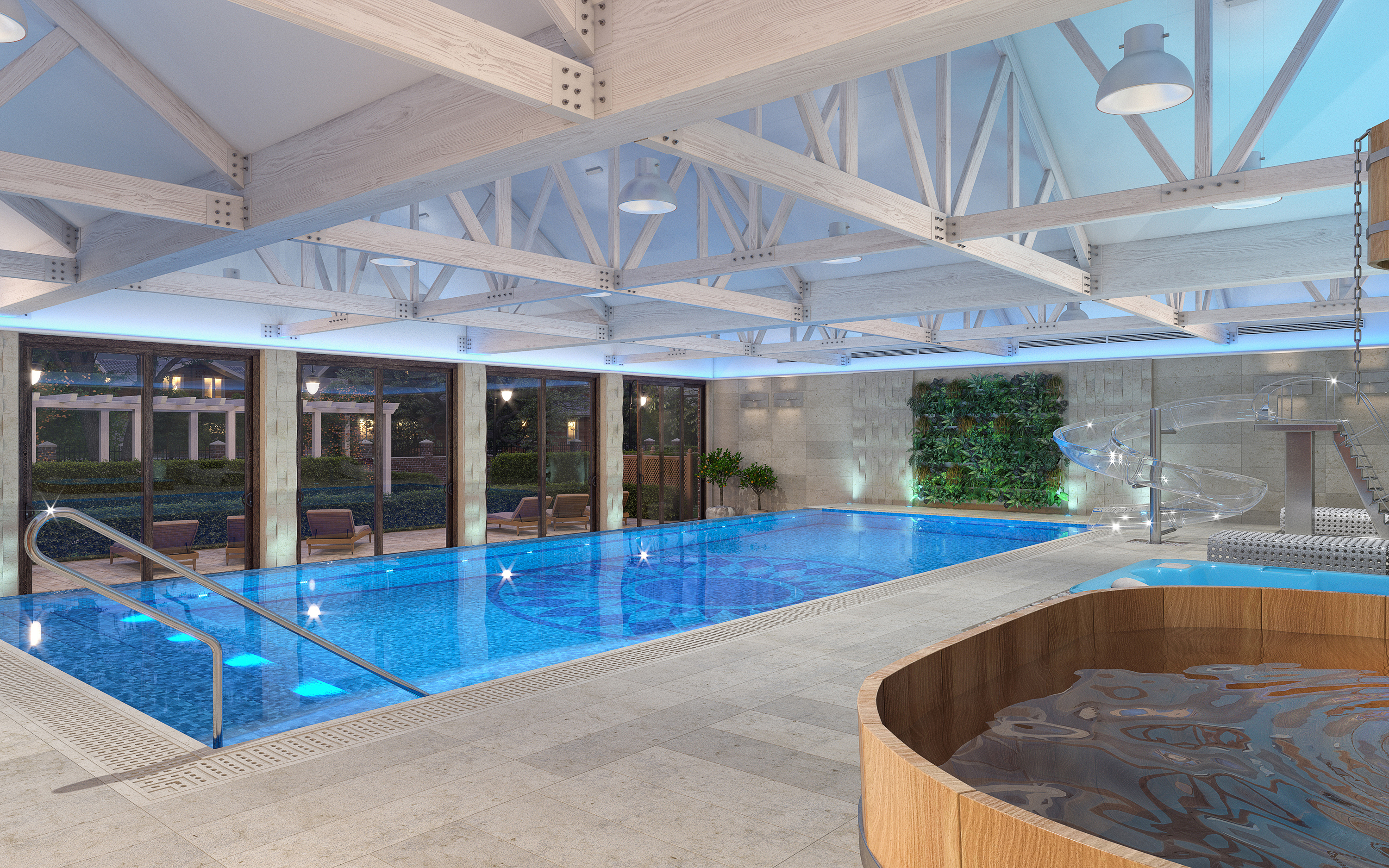 Swimming pool. в 3d max corona render изображение