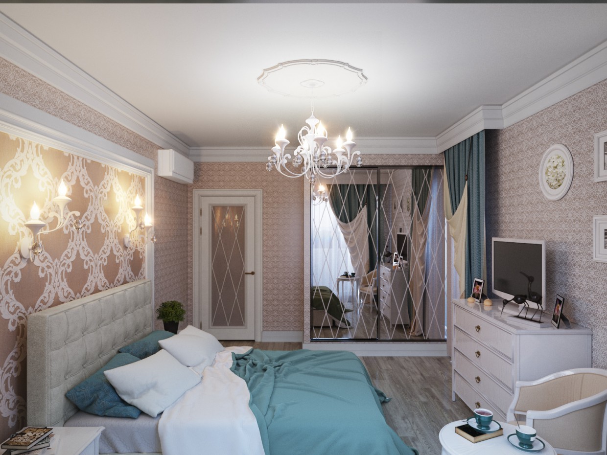 Chambre à coucher dans 3d max corona render image