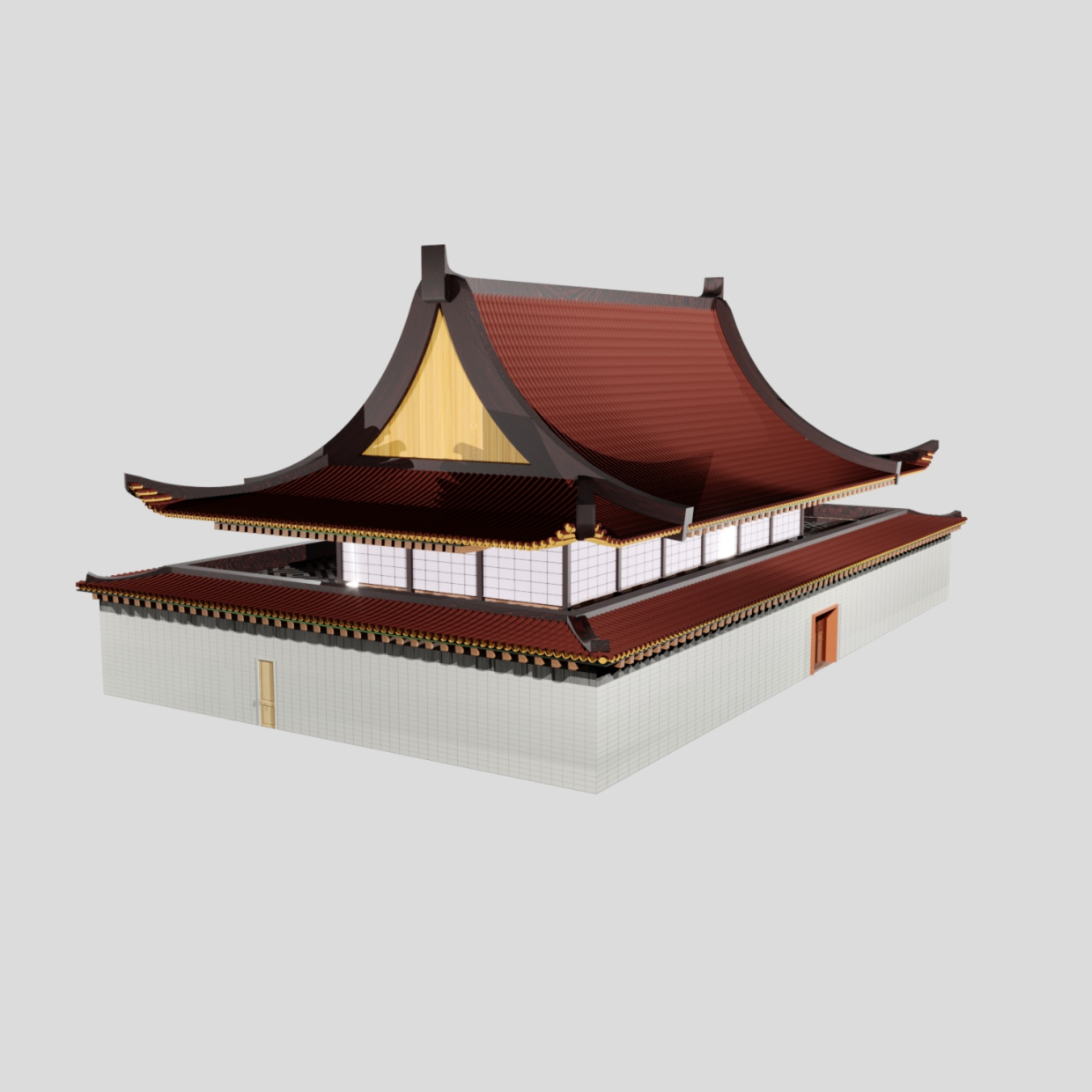 edifício de estilo chinês em 3d max Corona render 7 imagem