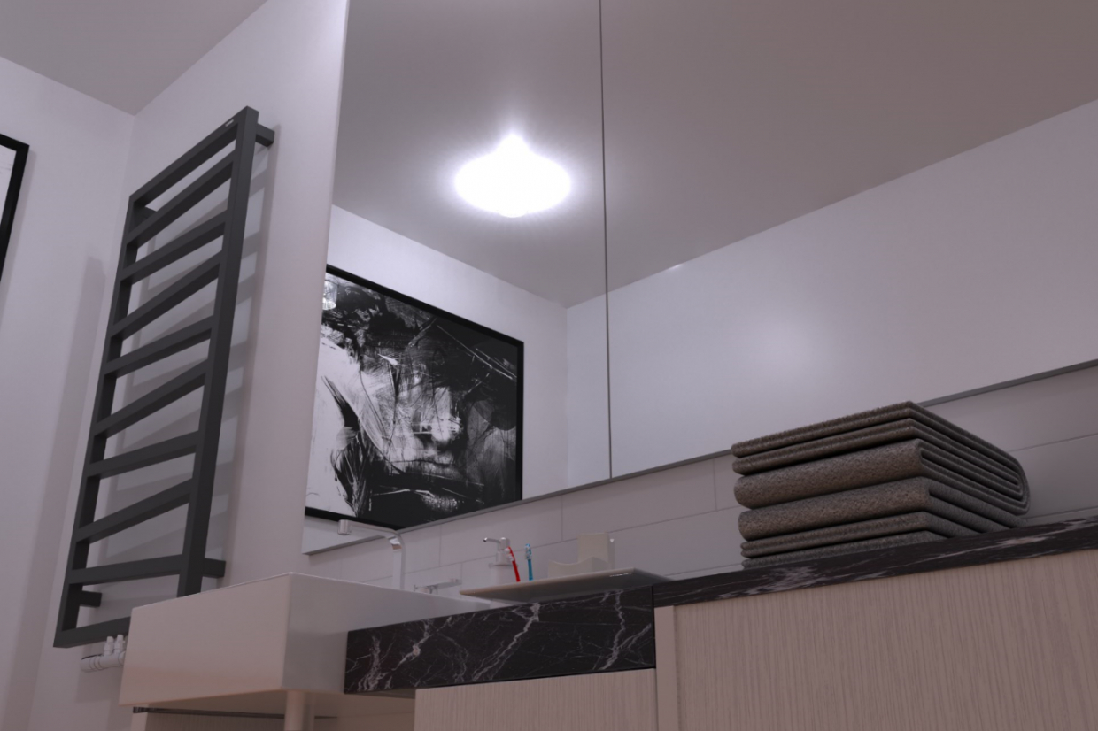 Visualizzazione di un bagno in 3d max corona render immagine