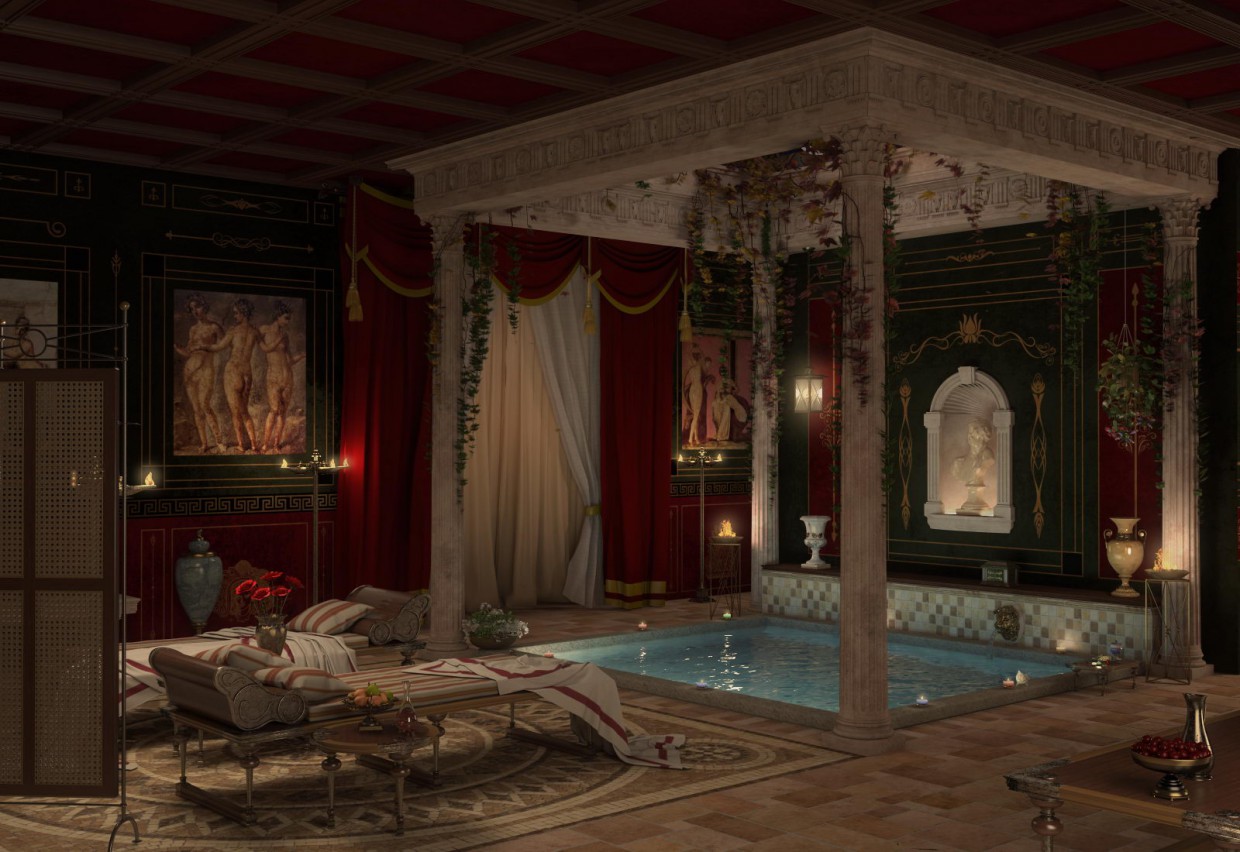 Bagno romano di ricreazione in 3d max vray 2.5 immagine