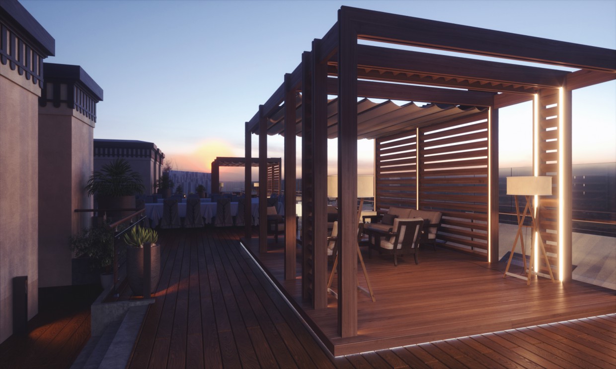 Terrace (Day & night versions) in 3d max Other image