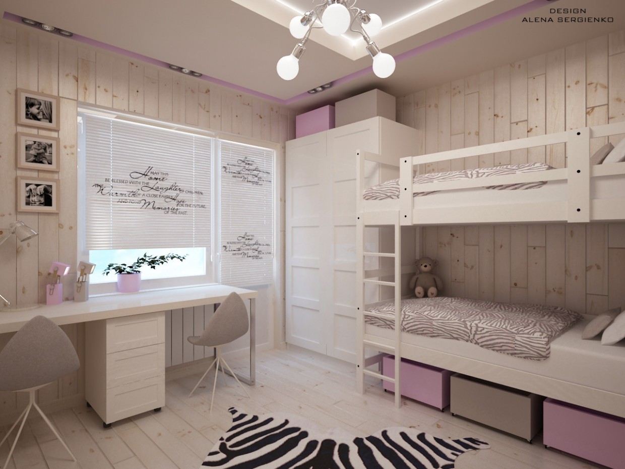 Quarto para meninas em 3d max vray imagem