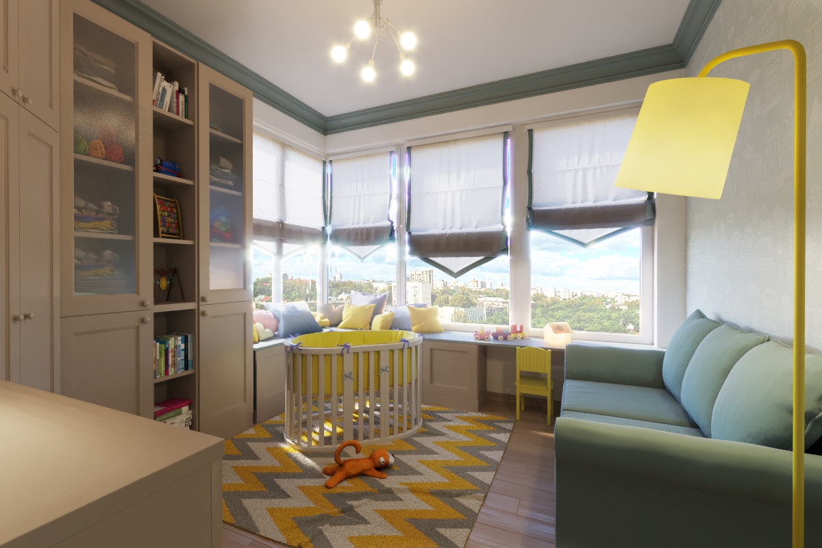 nursery in 3d max corona render image