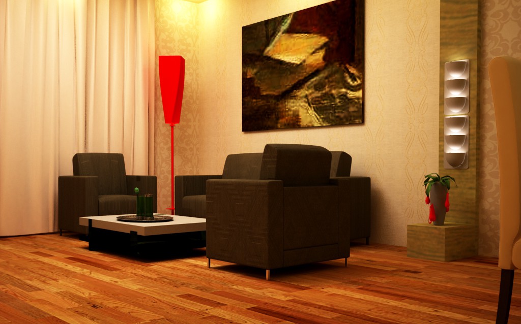 living room in 3d max vray image