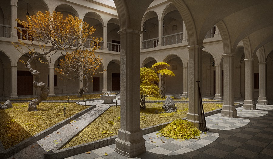 imagen de El antiguo monasterio... Temporadas en Cinema 4d vray