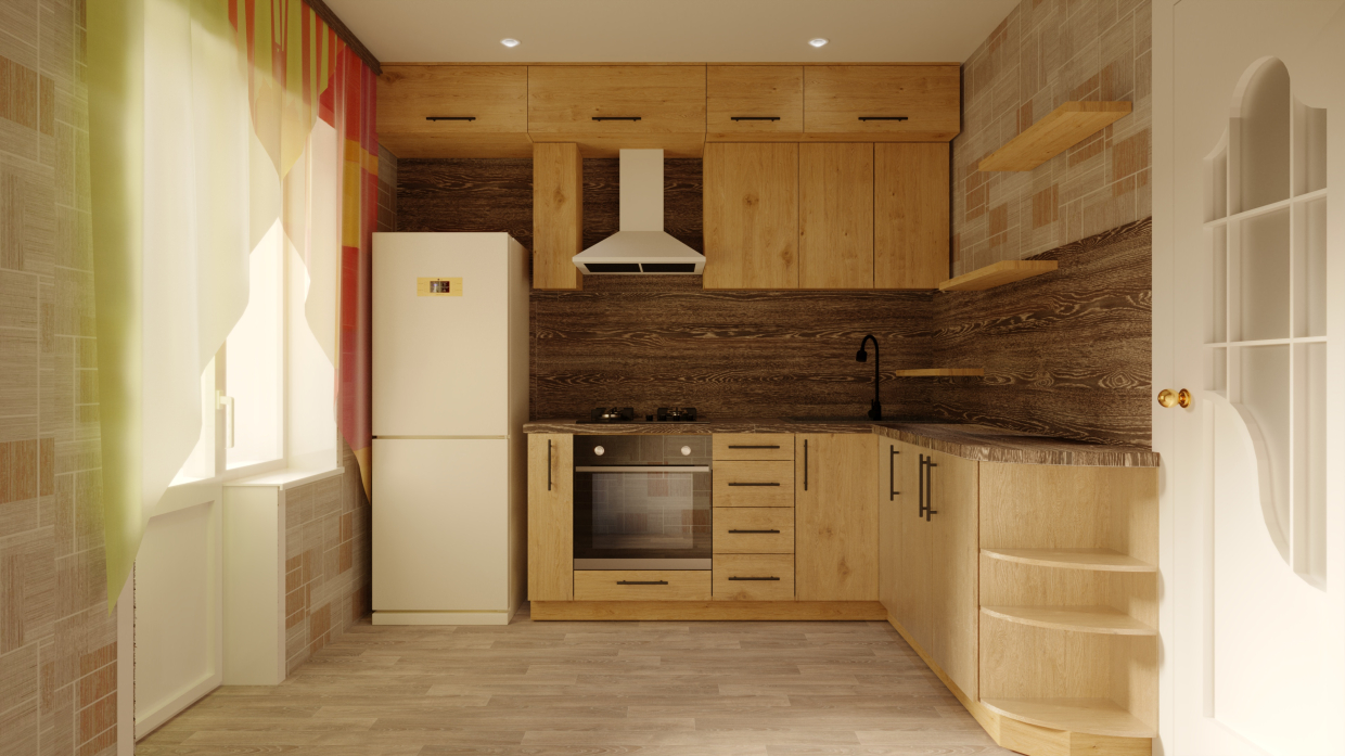 Cozinha em 3d max Corona render 7 imagem