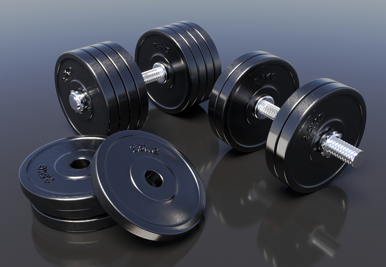 Dumbbells in 3d max Corona render 8 image