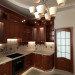 Draft of classic kitchen in 3d max vray image