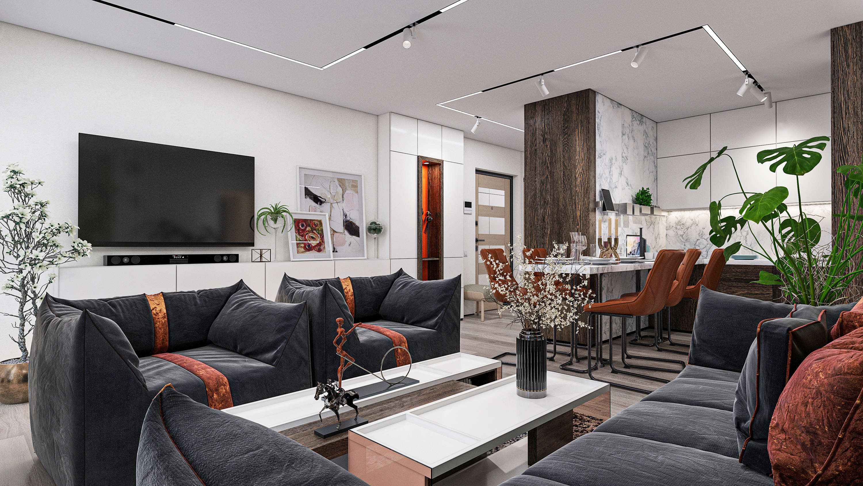 imagen de Complejo residencial "Skandi". INTERIORES. en 3d max Corona render 8