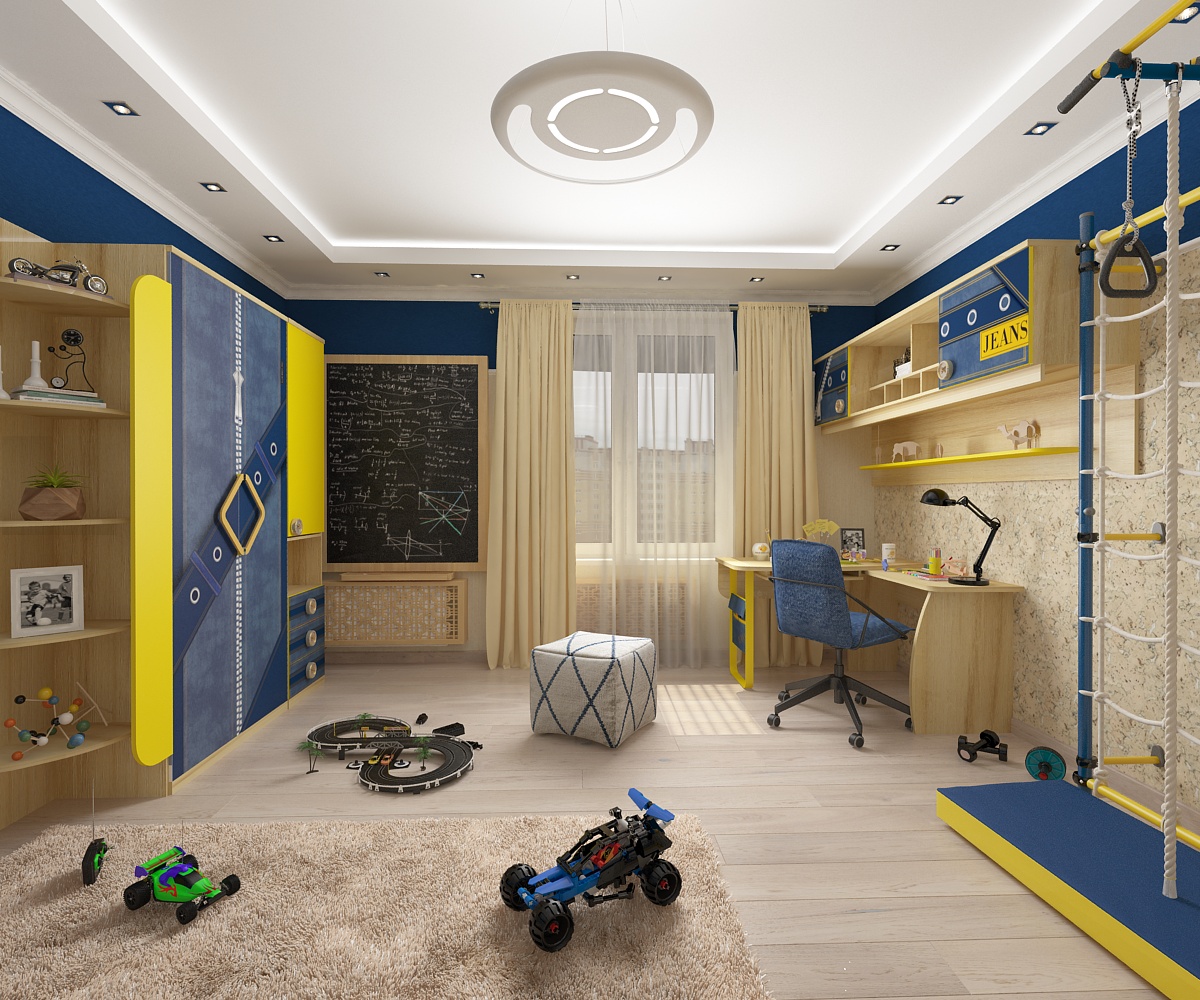 Quarto para um menino. Design e visualização em 3d max vray 2.5 imagem