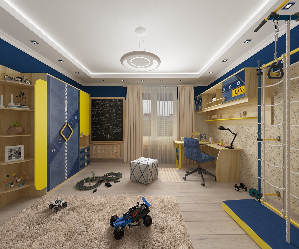 Quarto para um menino. Design e visualização em 3d max vray 2.5 imagem