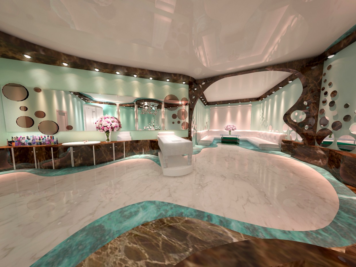 Sala de spa de relaxamento em 3d max vray imagem