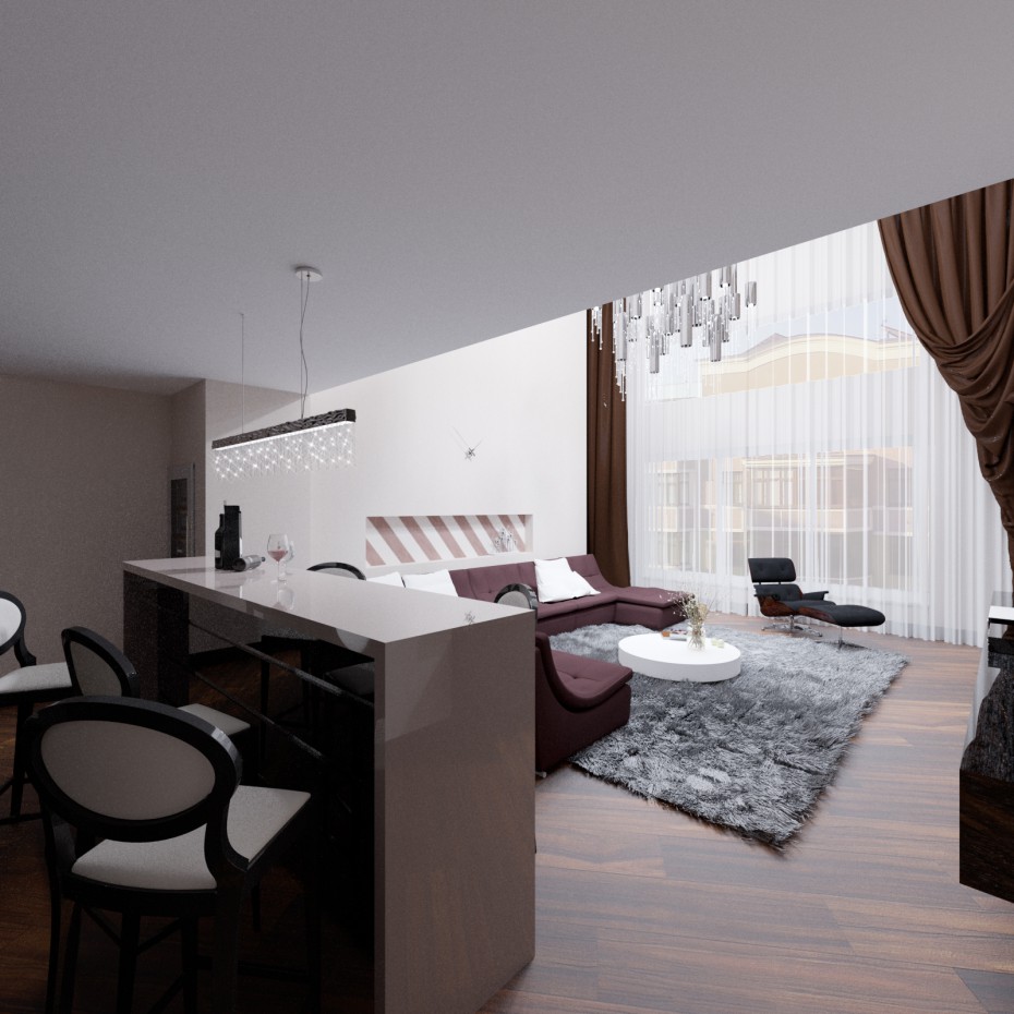 Hall in 3d max corona render image