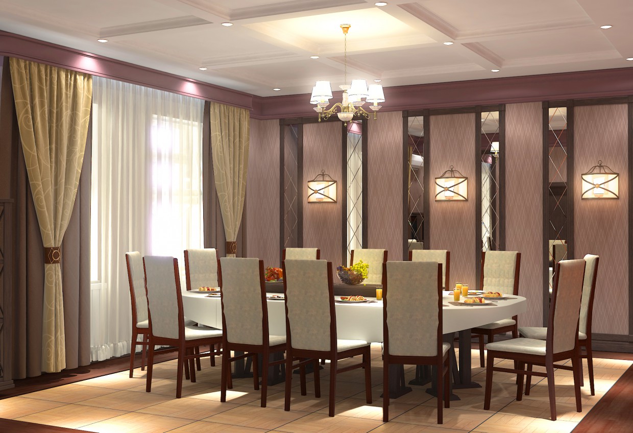 Banquet Hall in 3d max vray image