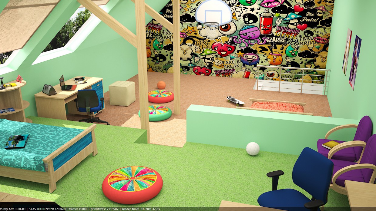 nursery in 3d max vray 3.0 image