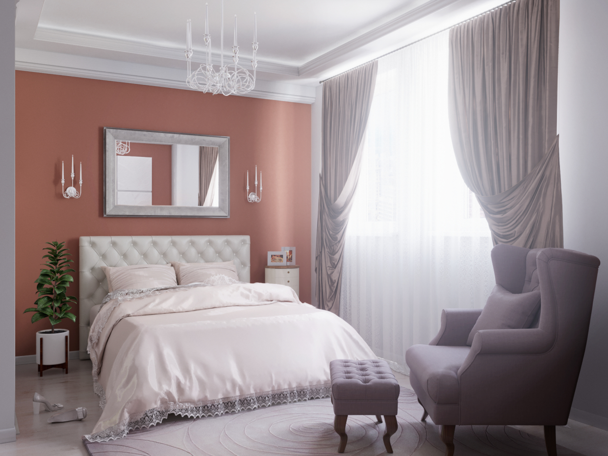 chambre à coucher dans 3d max corona render image