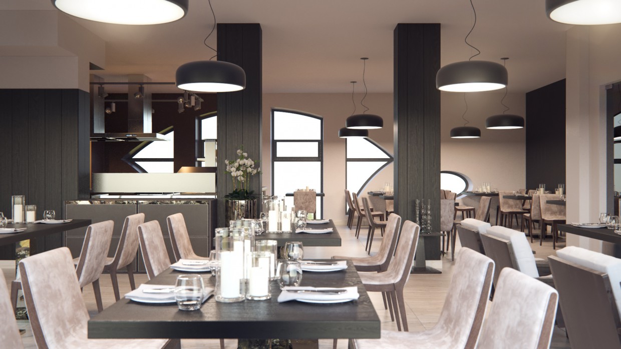 imagen de Restaurante en 3d max corona render