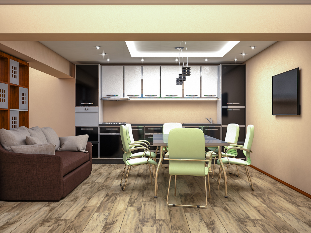 imagen de cocina en 3d max vray 3.0