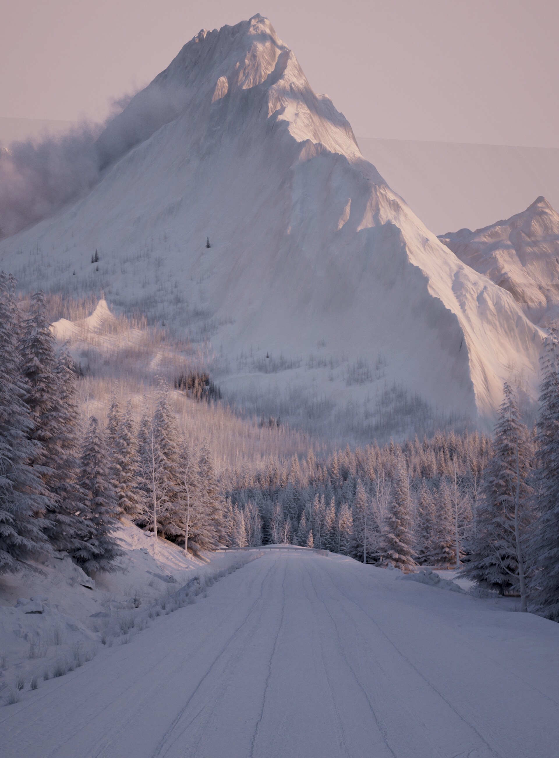 route dans les montagnes dans 3d max Other image