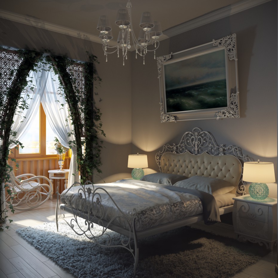 Bedroom in 3d max vray image