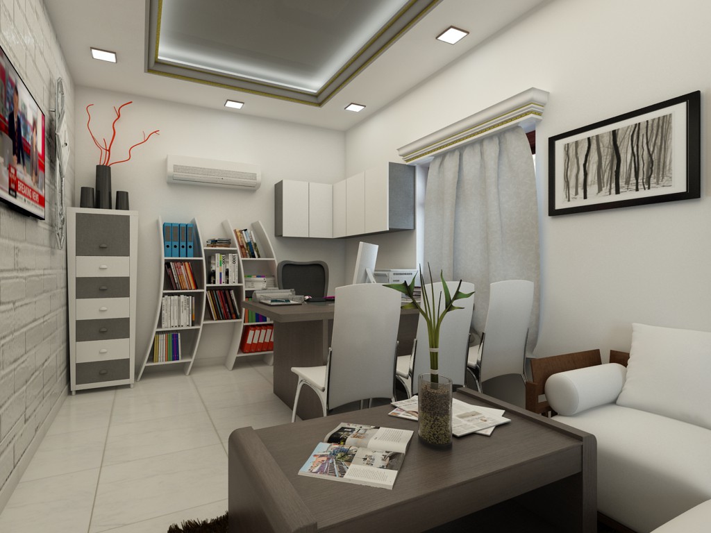 Office in 3d max vray 2.5 resim