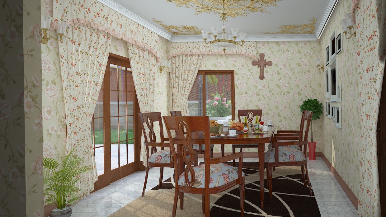 Yemek odası in 3d max vray 3.0 resim