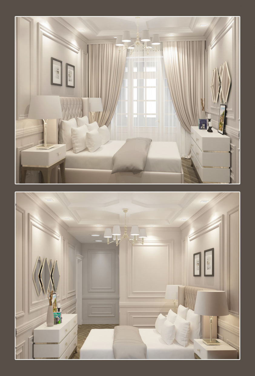 Yatak odası in 3d max vray 3.0 resim