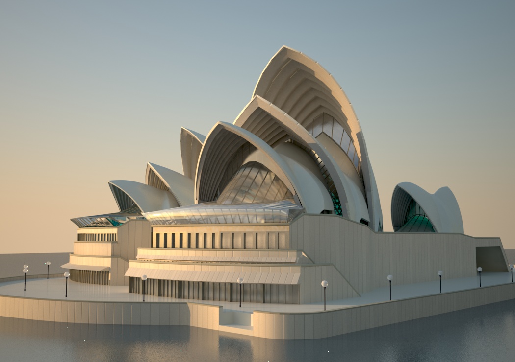 Modellismo del teatro dell'opera di Sydney in 3d max vray 2.0 immagine