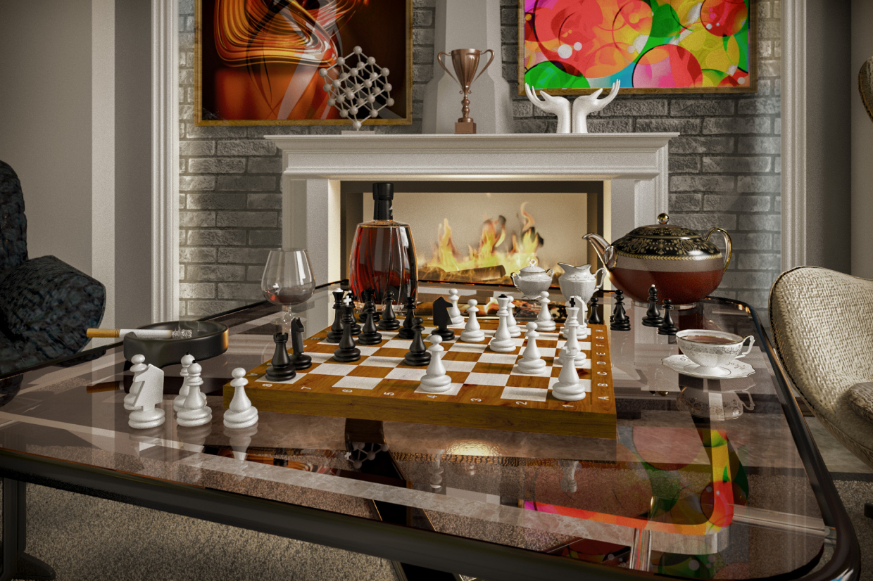 Partie d'échecs dans 3d max vray 3.0 image