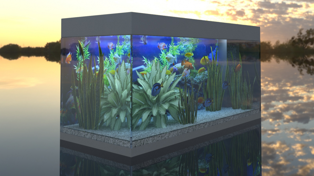 imagen de Acuario Rio 180 en 3d max vray 3.0