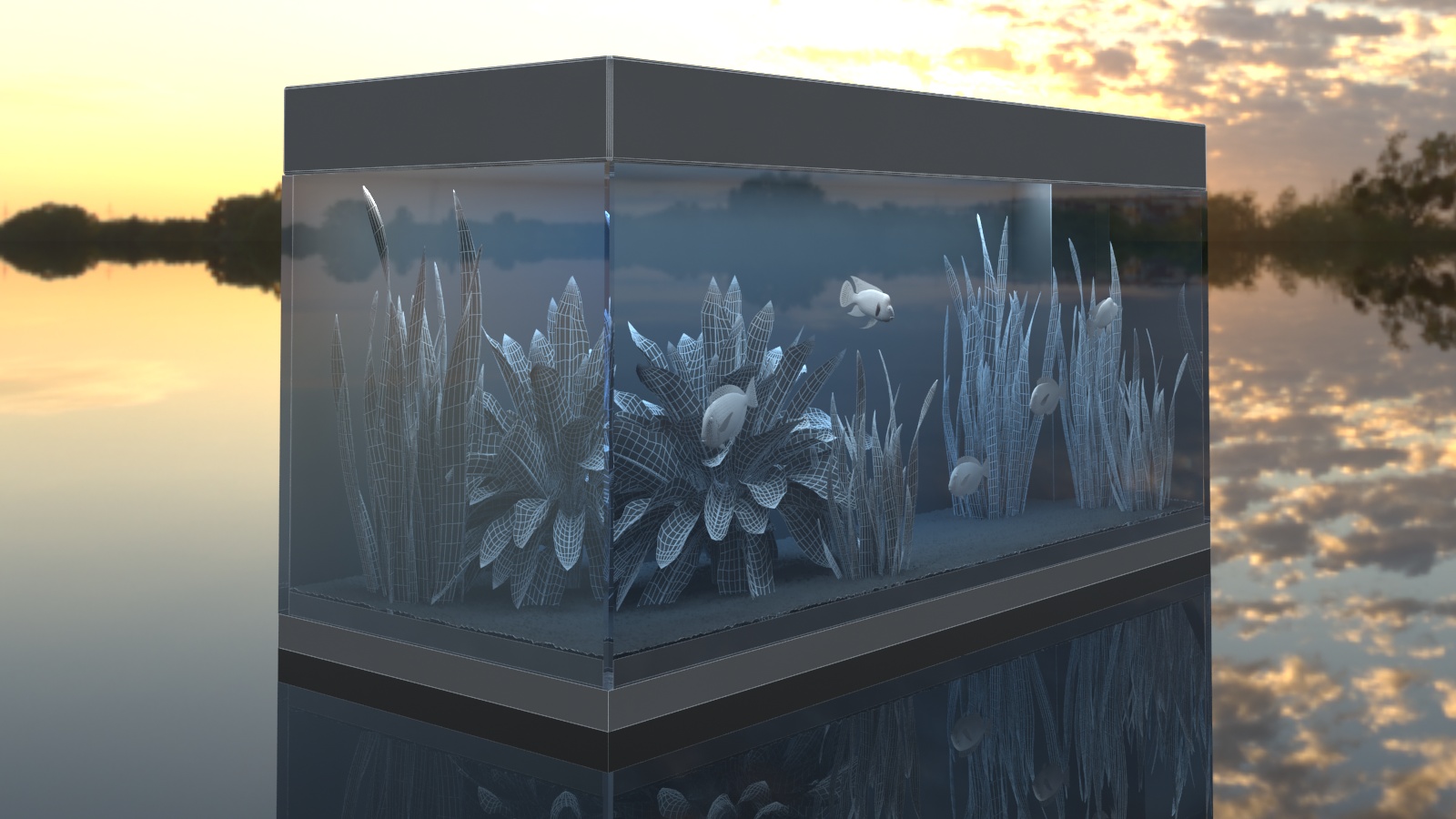 imagen de Acuario Rio 180 en 3d max vray 3.0